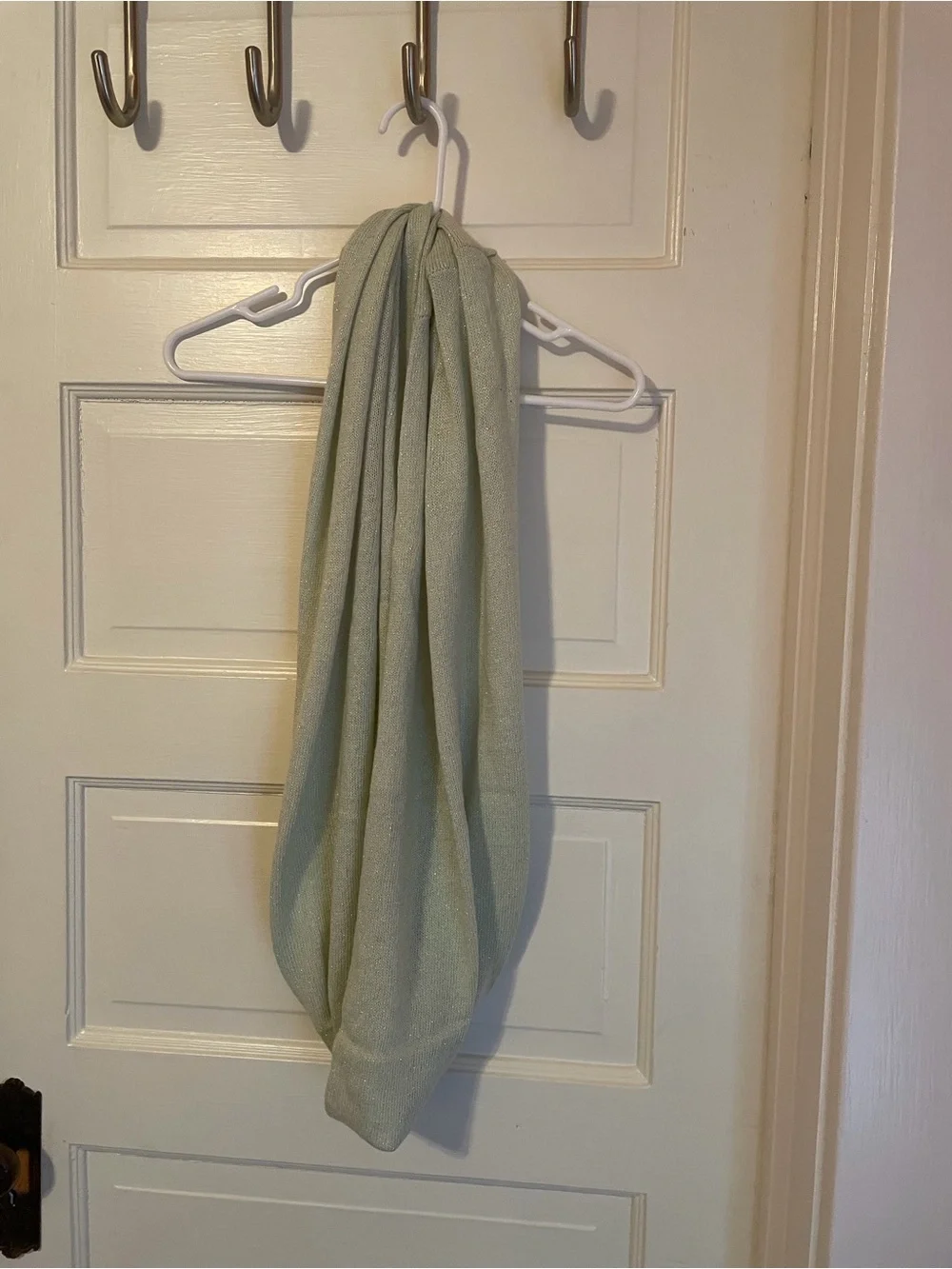 Ann Taylor Pale Sage Knit Infinity Scarf with Metallic Thread - Picture 4 of 4